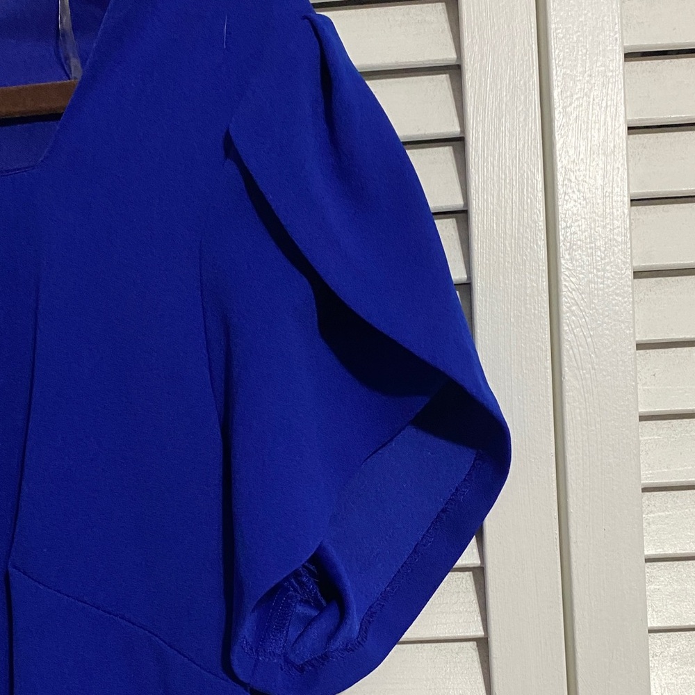 Connected Apparel Petal Sleeve Sheath Dress Royal Blue - Picture 4 of 8